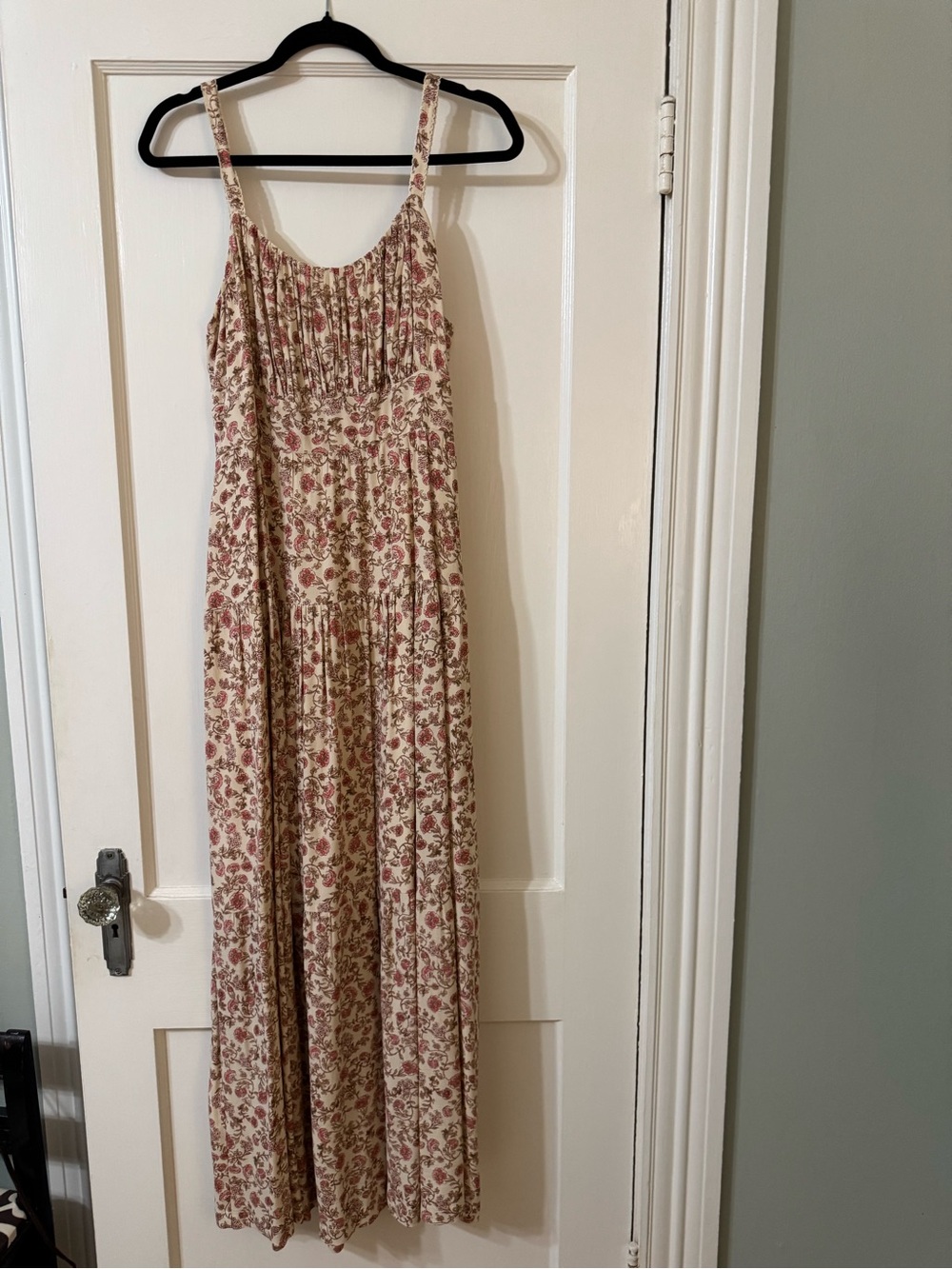 Zsupply and Lindye Galloway collab Floral Print Cream and Rose Maxi Sundress